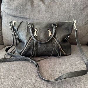 Rebecca Minkoff Black Leather Morning After Bag Satchel with Dust Bag